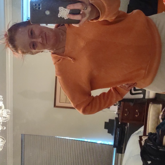 Free People Movement Orange Waffle Hoodie Size Small - Picture 6 of 6